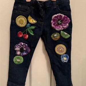 Dolce & Gabbana Denim Jeans with Embroidered Accents